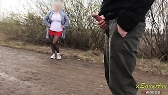Amateur Public Masturbation Turns Into Unexpected Handjob Encounter With A Curious Mom