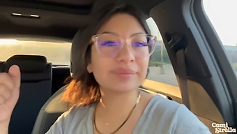 Cum-Covered Latina Goes For A Drive After Draining A Man'S Essence With Her Oral Skills!