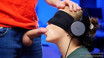Blindfolded Taste Test: Brunette Beauty Explores New Pleasures In 4k